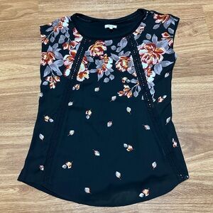 Maurices - Women’s Black Floral Sleeveless Top - Size S